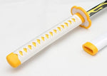 Zenitsu 104cm katana yellow blade detail – Thunder Breathing Nichirin sword wooden replica India