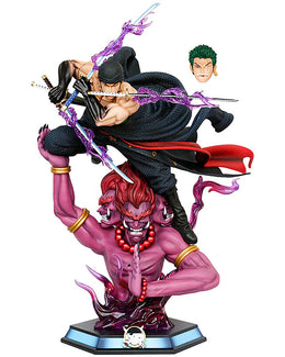 One Piece Roronoa Zoro Action Figure on Asura with Base Light - 50 Cm