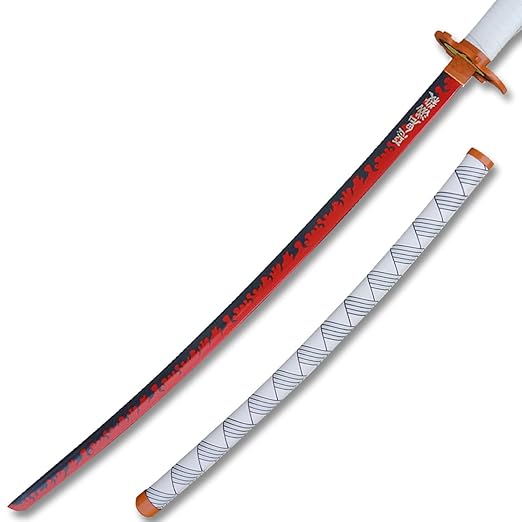 Demon Slayer Rengoku Katana/Sword Toy 104cm Life Size - Bamboo Wood Rengoku