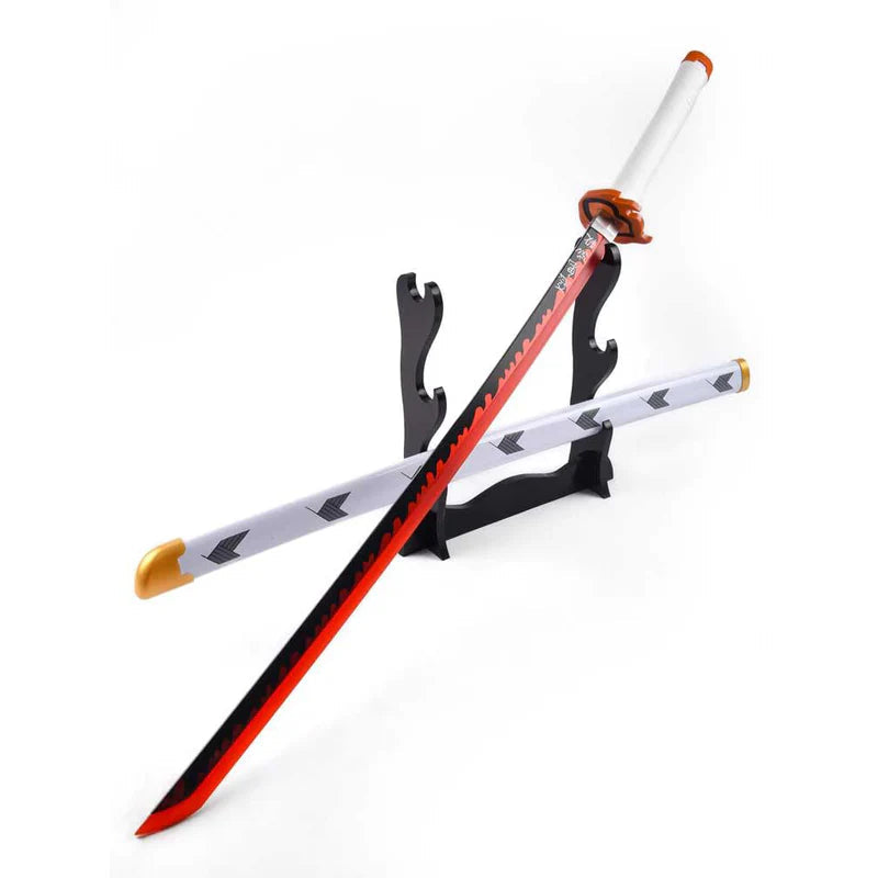 Demon Slayer Rengoku Katana/Sword Toy 104cm Life Size - Bamboo Wood Rengoku