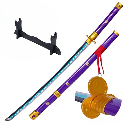 One Piece: Zoro ENMA Purple Katana/Sword Toy 104cm Live Size - Bamboo Wood Enma Katana