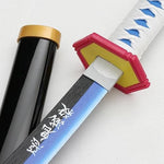 Giyu Tomioka red-blue split blade Nichirin detail – Demon Slayer life-size katana India