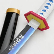 Giyu Tomioka red-blue split blade Nichirin detail – Demon Slayer life-size katana India