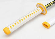 Zenitsu 104cm katana yellow blade detail – Thunder Breathing Nichirin sword wooden replica India